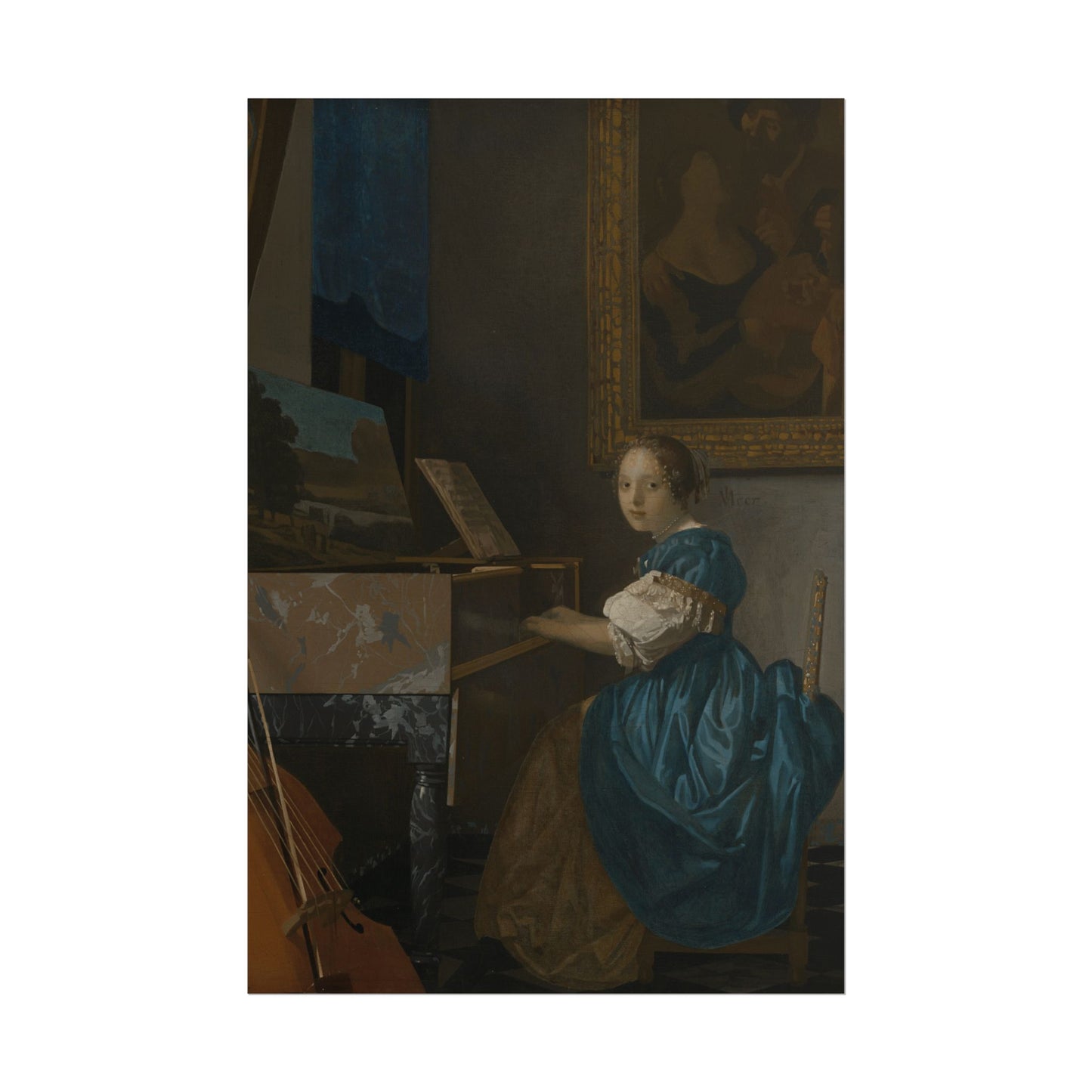 A Lady Seated at a Virginal Reproduction