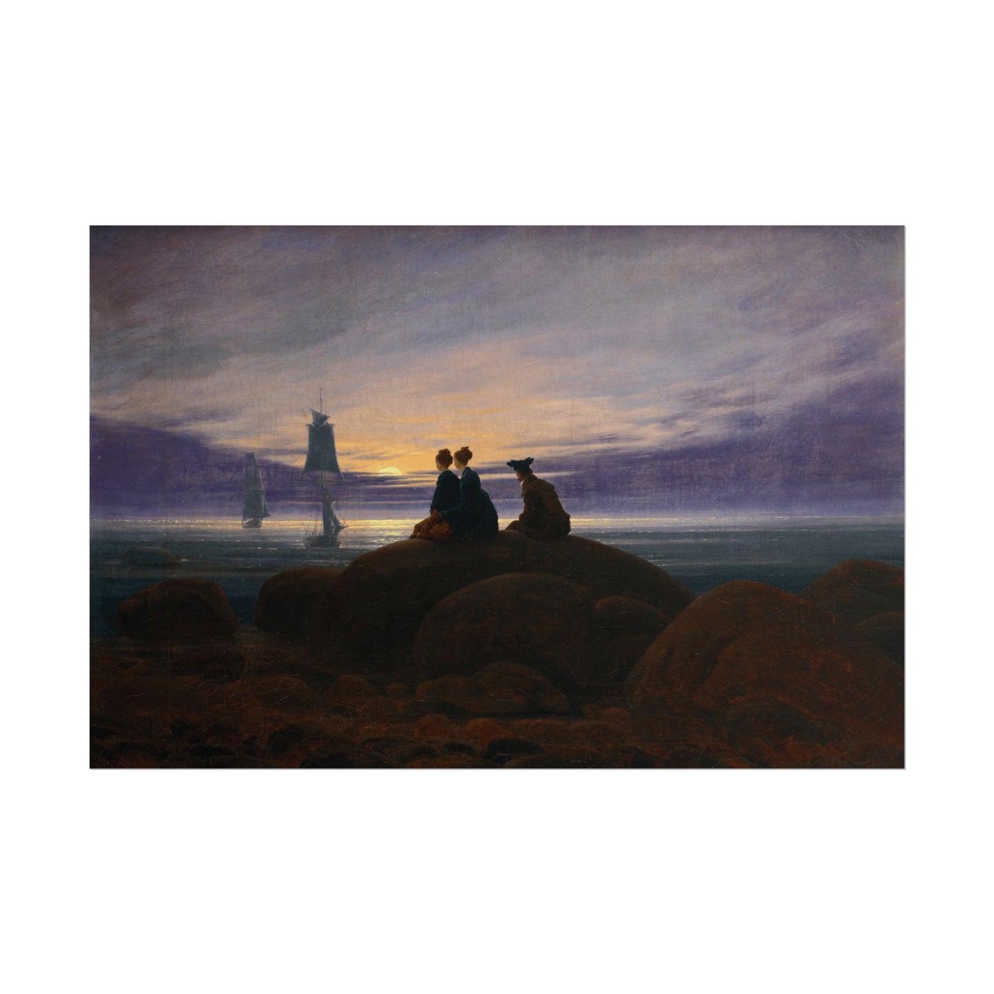 Moonrise over the Sea Reproduction