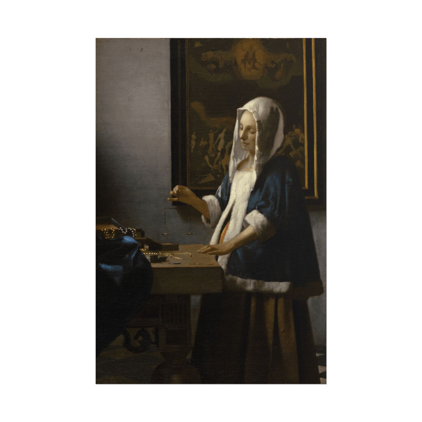 Woman Holding a Balance Reproduction