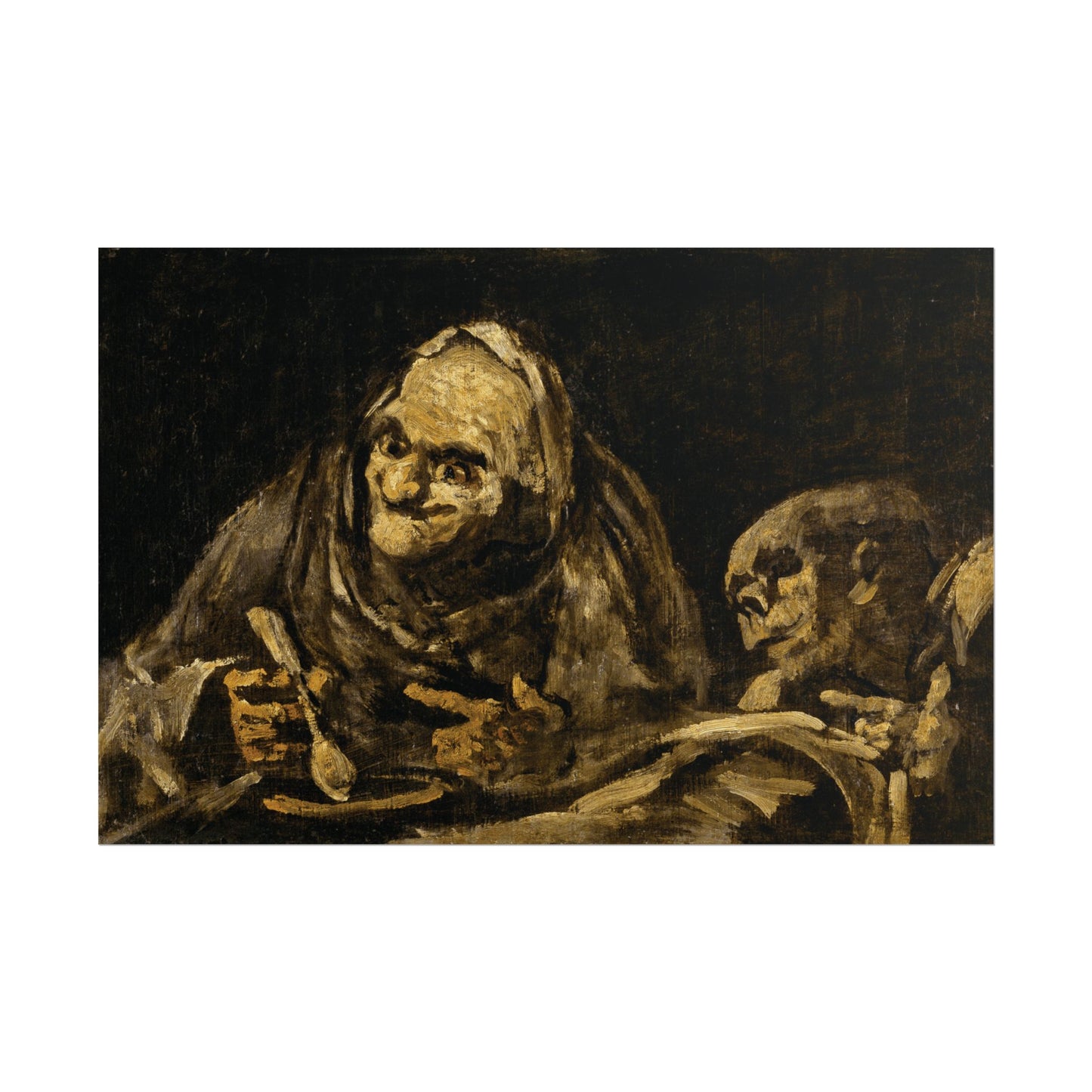 Two Old Ones Eating Soup Reproduction