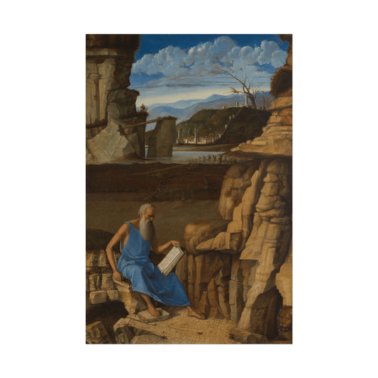 Saint Jerome Reading in a Landscape Reproduction