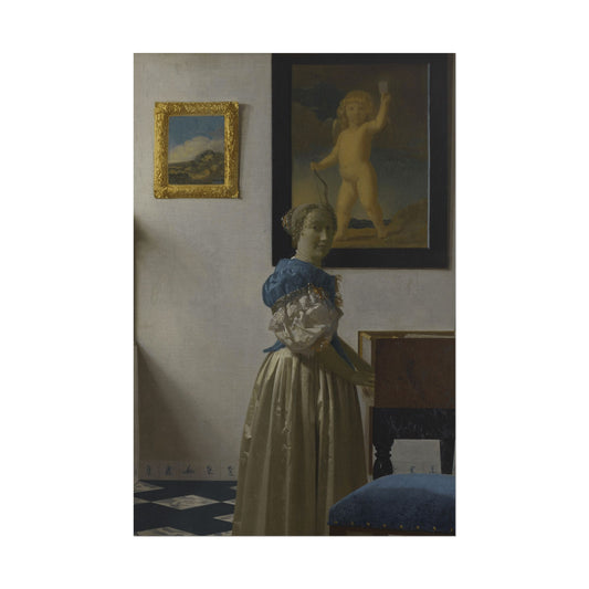 Lady Standing at a Virginal Reproduction