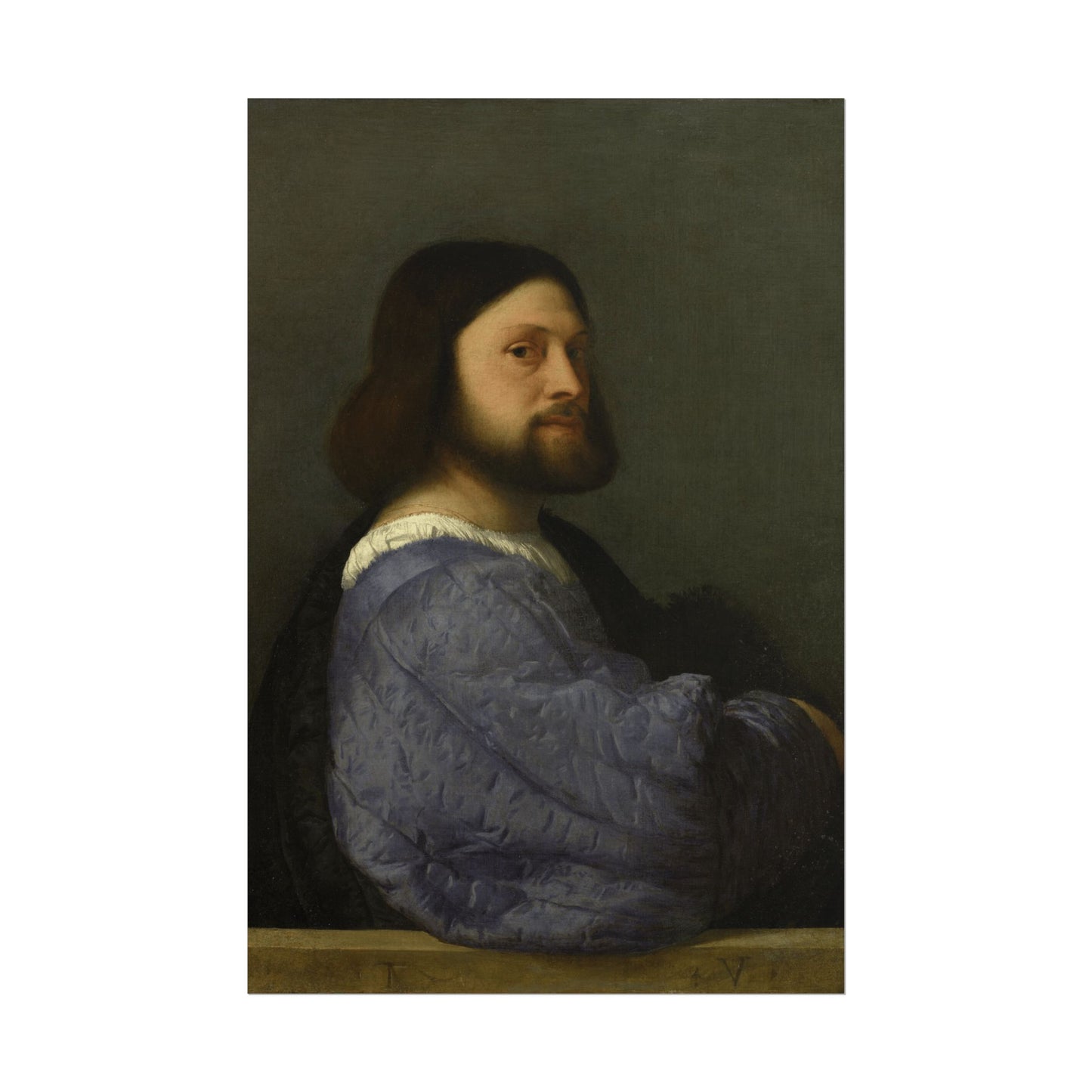 Portrait of a Man with a Quilted Sleeve Reproduction