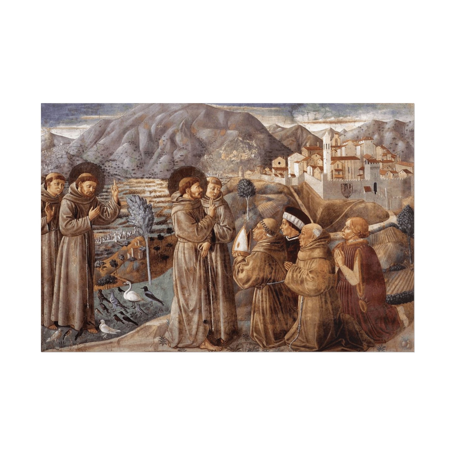 Preaching to the Birds and Blessing Montefalco Reproduction