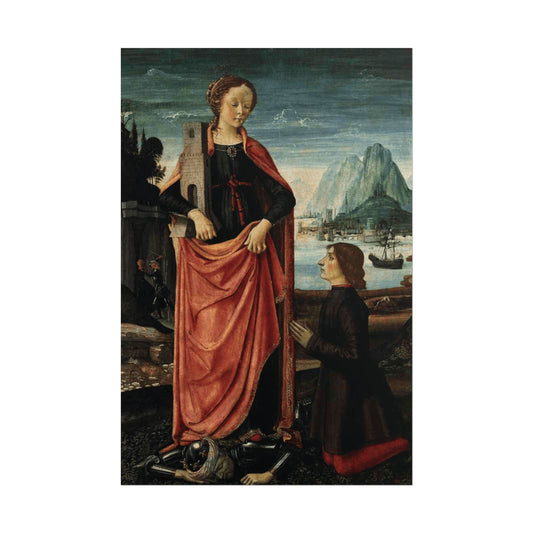 St Barbara Crushing her Infidel Father Reproduction