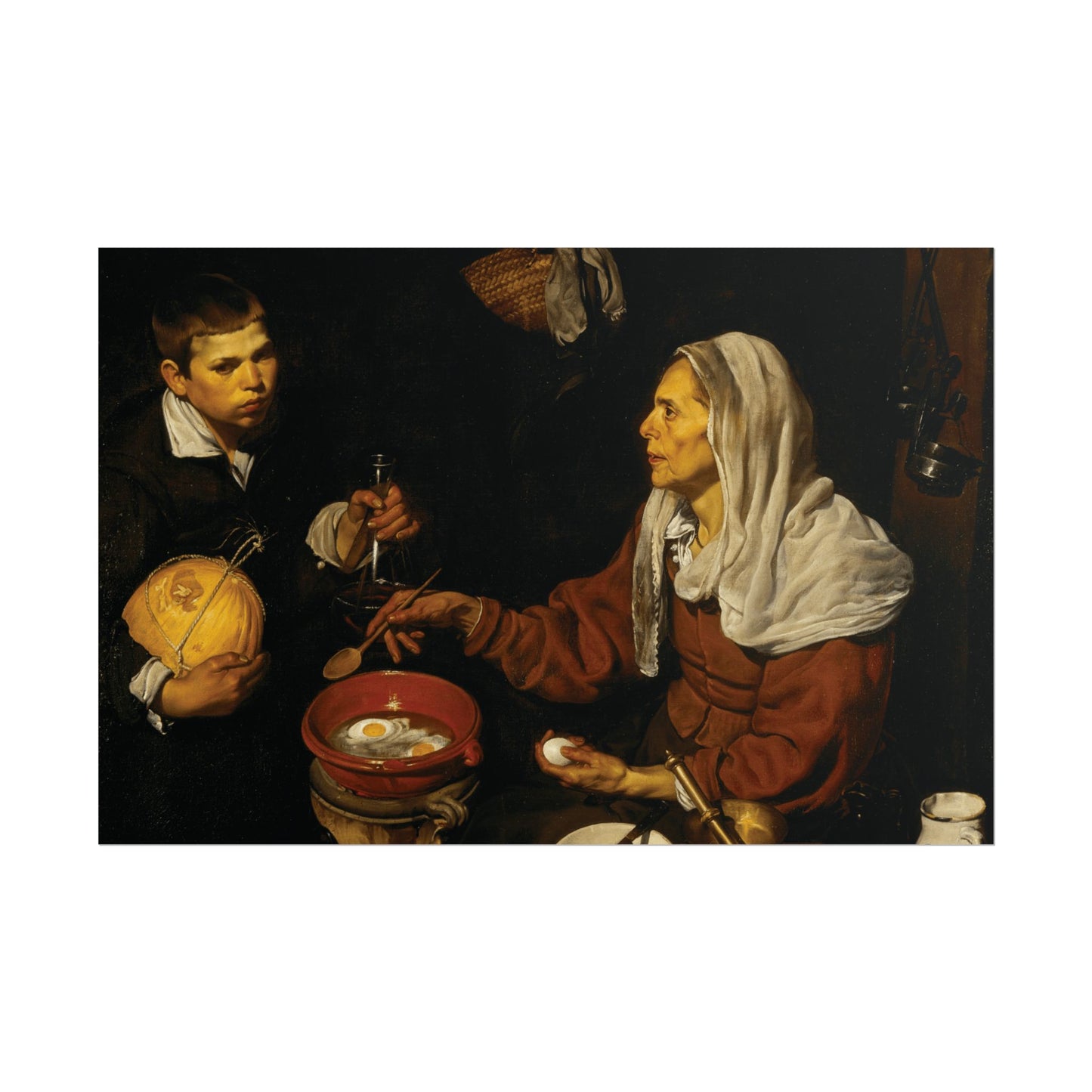 An Old Woman Cooking Eggs Reproduction