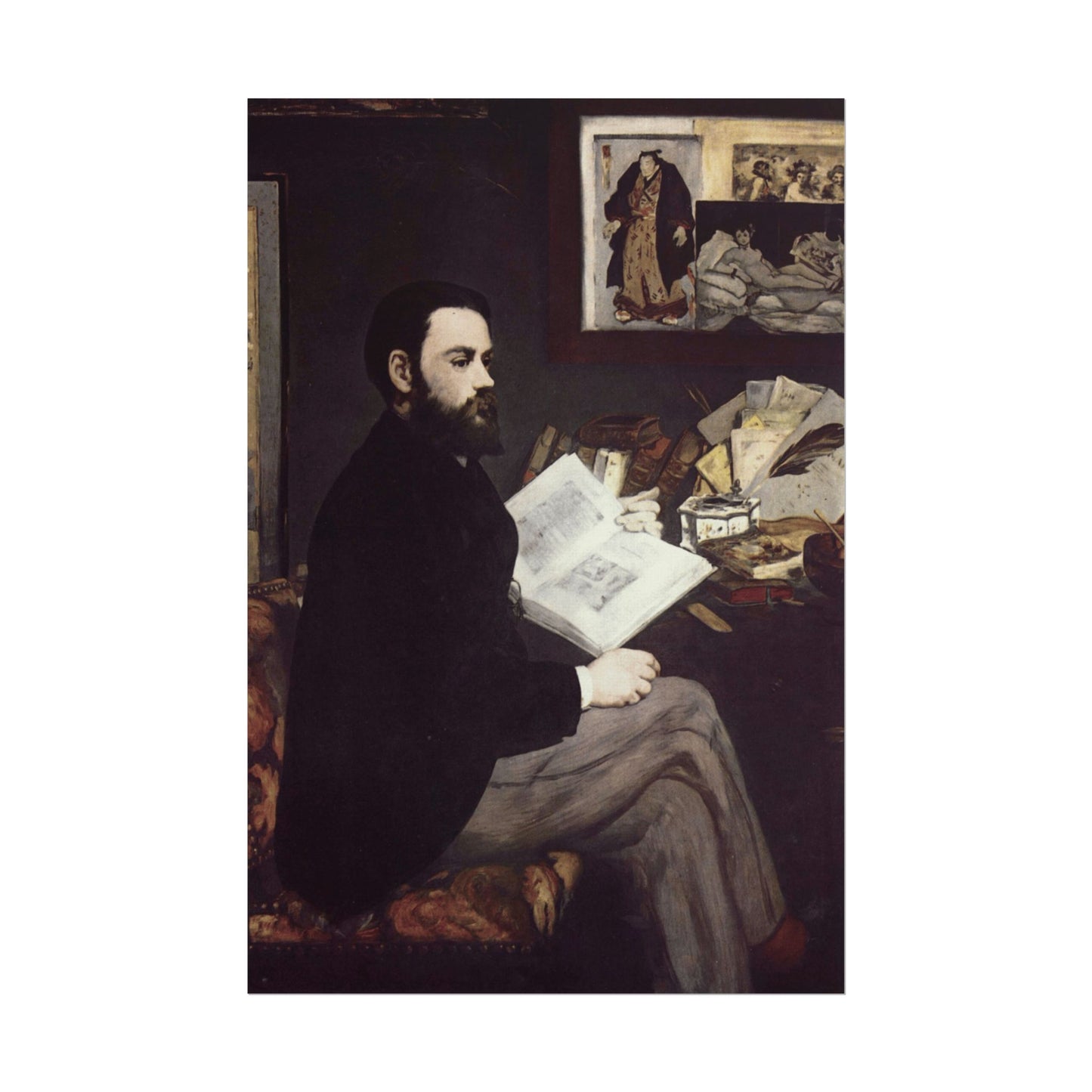 Portrait of Émile Zola Reproduction