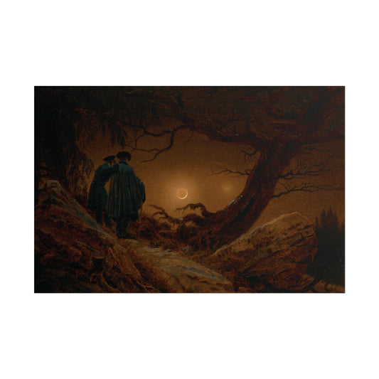 Two Men Contemplating the Moon Reproduction