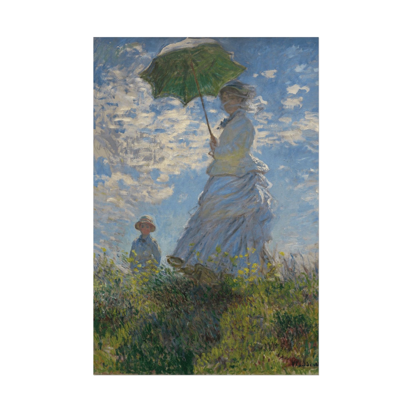 Woman with a Parasol – Madame Monet and Her Son Reproduction
