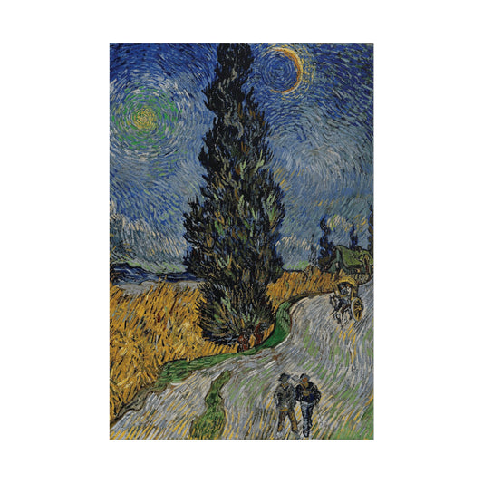 Road with Cypress and Star Reproduction